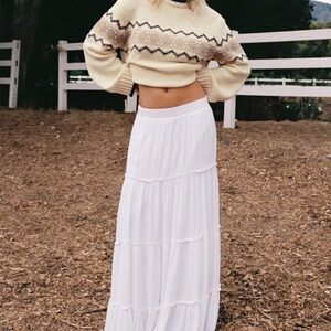 Princess Polly White Maxi Skirt